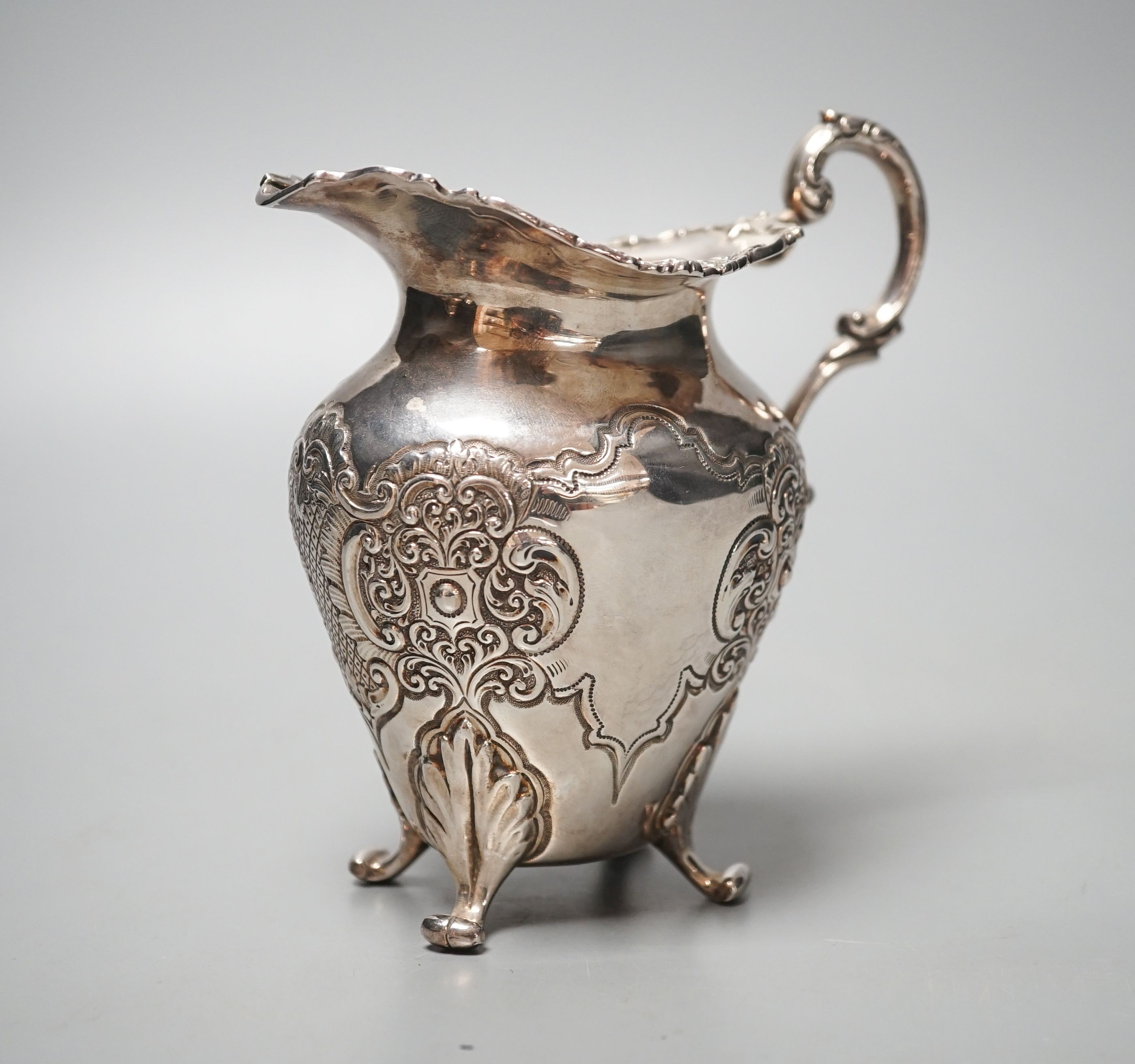 A late Victorian Scottish silver cream jug, John Fettes, Glasgow, 1899, 13.3cm, 7oz.